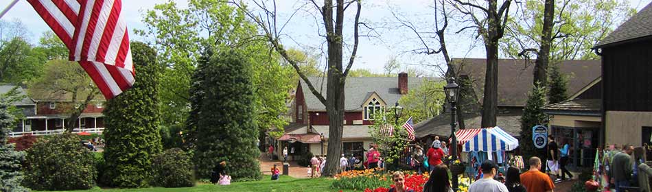 Peddler's Village is a 42-acre, outdoor shopping mall featuring 65 retail shops and merchants, 3 restaurants, a 71 room hotel and a Family Entertainment Center. in the Willow Grove, Montgomery County PA area